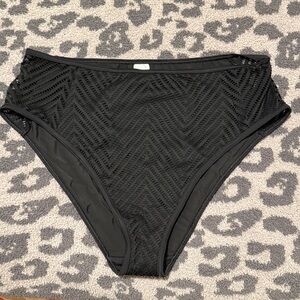 Freya Elegant Black High-Waisted Lace Bikini Bottoms Size L